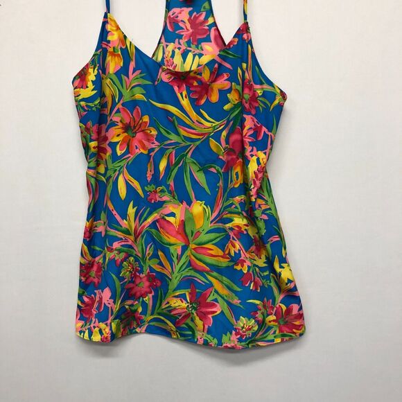 J Crew Women Hawaiian Tropical Racerback Cami Tank Top Size 4 Blouse B276 -4 - Picture 9 of 12